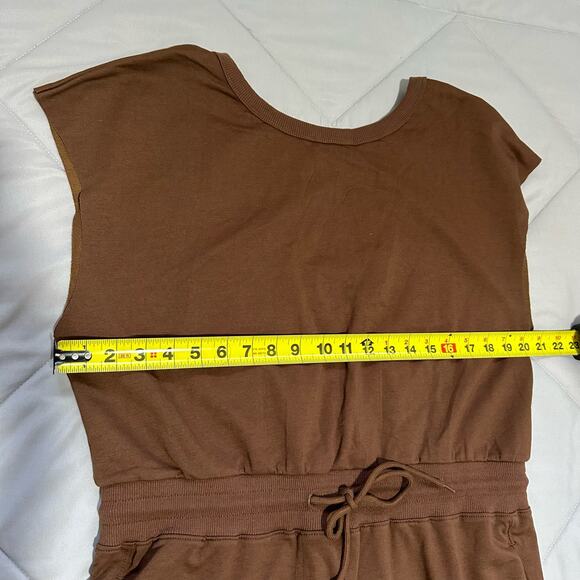 Womens Oversized Wide Leg Jumpsuit with Pockets Elastic Waist Open Back Large - Picture 5 of 9